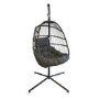 Outdoor Foldable Hanging Egg Chair in Grey Rattan - Holly