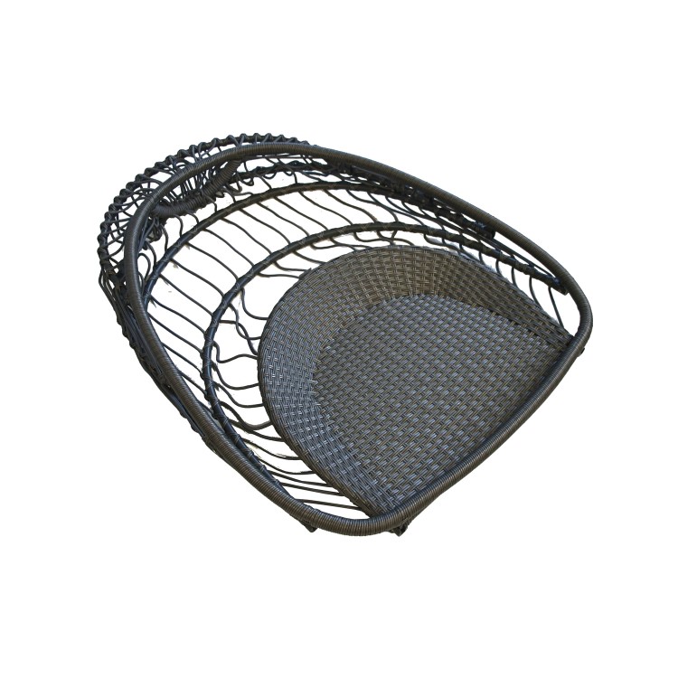 Outdoor Foldable Hanging Egg Chair in Grey Rattan - Holly