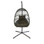 Outdoor Foldable Hanging Egg Chair in Grey Rattan - Holly