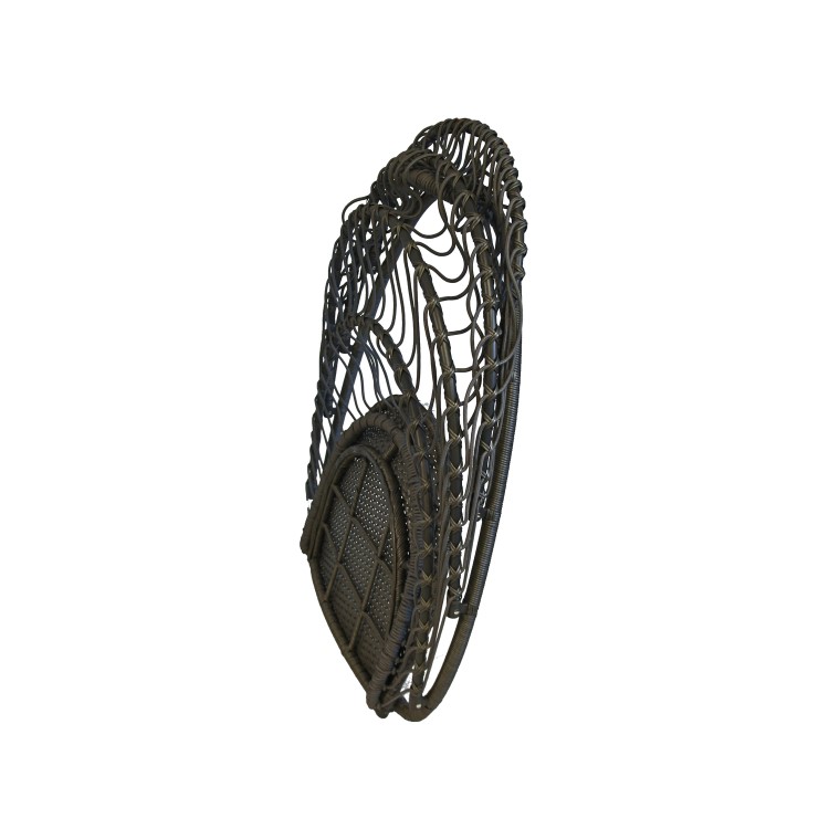 Outdoor Foldable Hanging Egg Chair in Grey Rattan - Holly