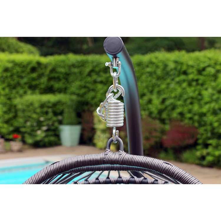 Outdoor Foldable Hanging Egg Chair in Grey Rattan - Holly