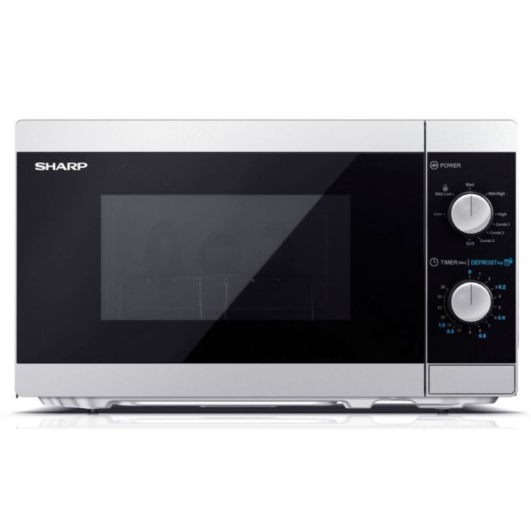 Sharp YC-MG01U-S 20L 800W Solo & Grill Microwave – Silver Compact & Easy-Use Cooking Power