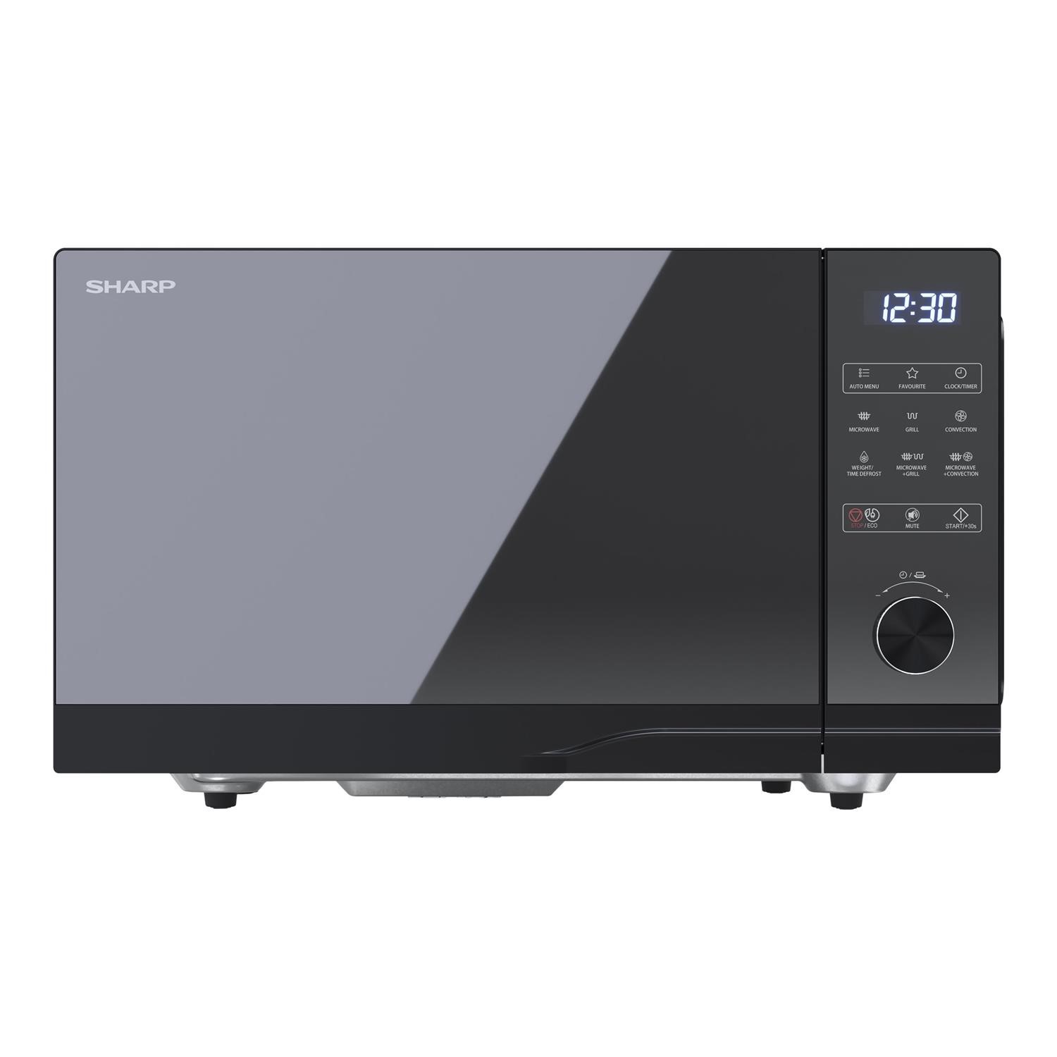 Sharp 25L 900W Digital Flatbed Combination Microwave Oven Black