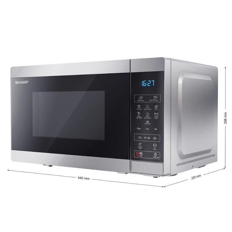 Refurbished Sharp YCMS02US 20L With Grill 800W Digital Microwave Silver