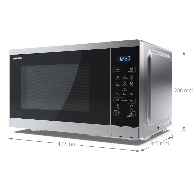 Sharp 25L Freestanding Digital Solo Microwave - Silver
