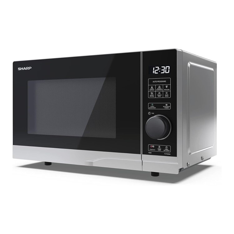 Refurbished Sharp YCPS204AUS 20L 700W Freestanding Solo Microwave Oven Silver