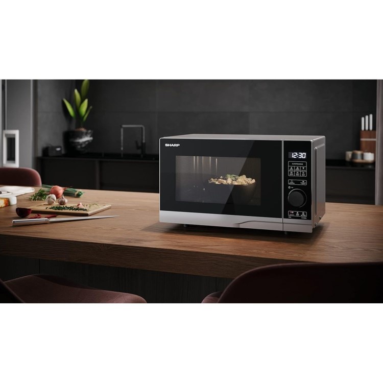 Refurbished Sharp YCPS204AUS 20L 700W Freestanding Solo Microwave Oven Silver