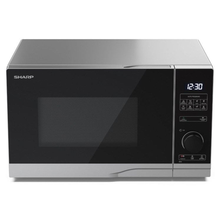 Sharp YC-PS254AU-S 25L 900w Solo Microwave – Silver 10 Power Levels & Auto Defrost