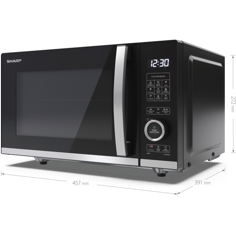 Sharp 20L Freestanding Flatbed Microwave & Grill - Black