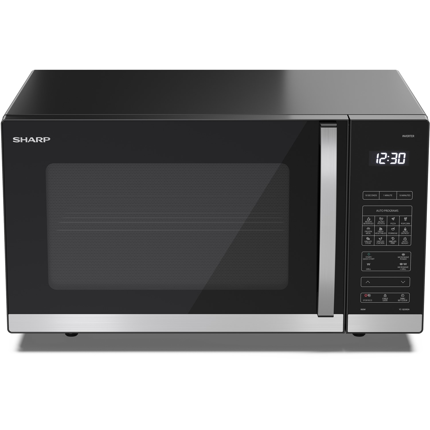 Sharp 30L Digital Flatbed Microwave with Grill Black BuyItDirect.ie