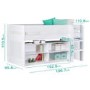 YoYo White Mid Sleeper Bed with Shelving Unit