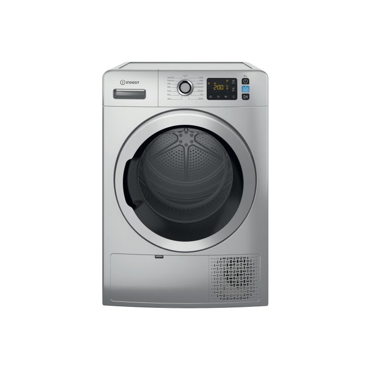Refurbished Indesit Push & Go YTM1182SSXUK Freestanding Heat Pump 8KG Dryer Silver