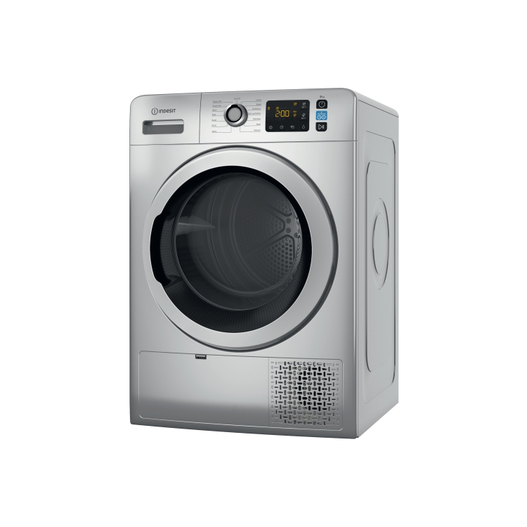 Refurbished Indesit Push & Go YTM1182SSXUK Freestanding Heat Pump 8KG Dryer Silver