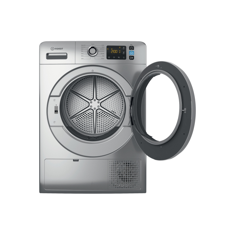 Refurbished Indesit Push & Go YTM1182SSXUK Freestanding Heat Pump 8KG Dryer Silver