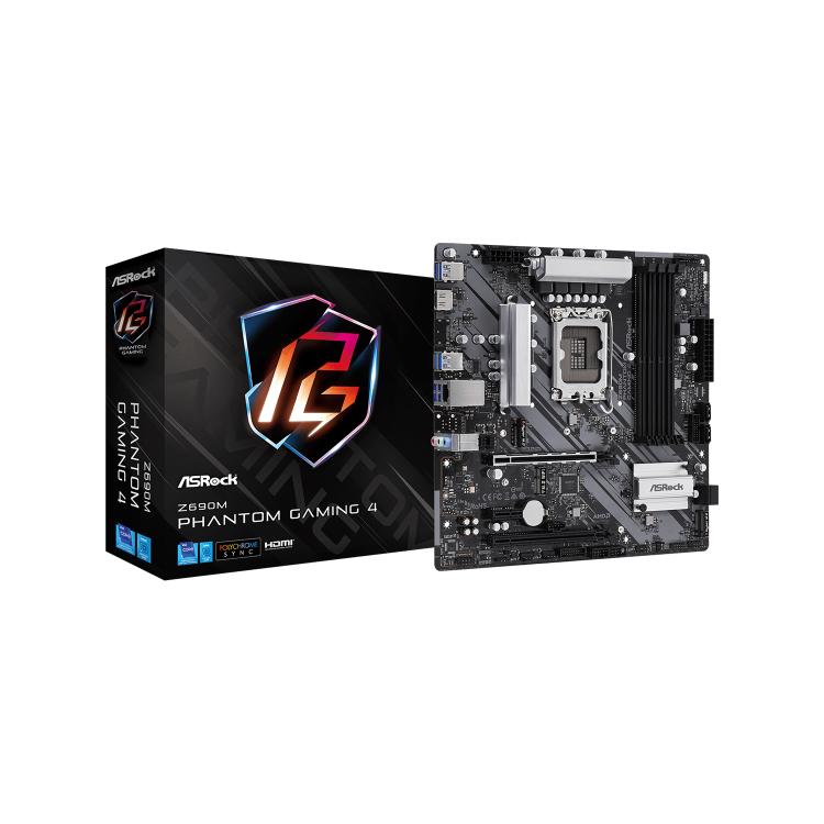 ASROCK Intel Z690M PHANTOM GAMING 4 Z690 Micro ATX Motherboard