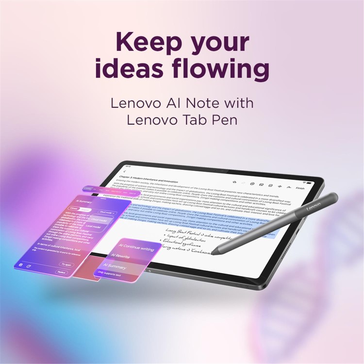 Lenovo Idea Tab 11" Luna Grey 128GB Wi-Fi Tablet with Pen