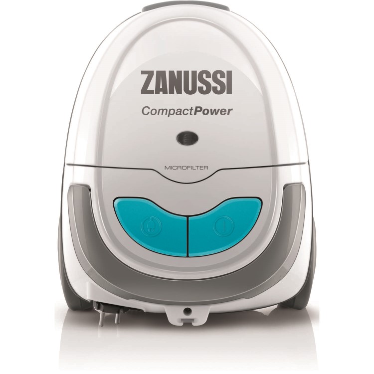 Zanussi ZAN3002EL Bagged Cylinder Vacuum Cleaner Ice White & Blue