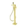 Brushed Brass Freestanding Bath Shower Mixer Tap - Zana