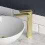 Brushed Brass Tall Mono Basin Mixer Tap - Zana