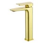 Brushed Brass Tall Mono Basin Mixer Tap - Zana