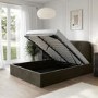 Khaki Green Velvet Upholstered Double Ottoman Bed with Curved Headboard - Zara