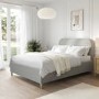 Grey Upholstered Double Bed Frame - Zara