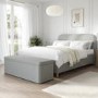 Grey Upholstered King Size Bed Frame - Zara
