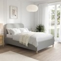 ZAR003SD Grey Upholstered Small Double Bed Frame with Curved Headboard - Zara