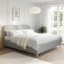 Grey Upholstered Super King Bed Frame with Curved Headboard - Zara