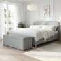Grey Upholstered Super King Bed Frame with Curved Headboard - Zara