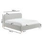 Grey Upholstered Super King Bed Frame with Curved Headboard - Zara