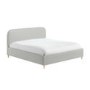 Grey Upholstered Super King Bed Frame with Curved Headboard - Zara