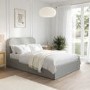 Grey Upholstered Small Double Ottoman Bed Frame - Zara