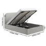 Grey Upholstered Small Double Ottoman Bed Frame - Zara