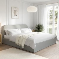Grey Upholstered Super King Ottoman Bed Frame - Zara