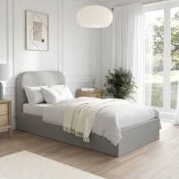 Grey Fabric Single Ottoman Bed Frame - Zara