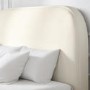 Cream Upholstered Double Ottoman Bed with Curved Headboard - Zara