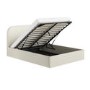 Cream Upholstered Double Ottoman Bed with Curved Headboard - Zara