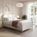 ZAR006SD Cream Upholstered Small Double Bed Frame with Curved Headboard - Zara