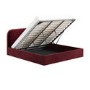 Burgundy Velvet Upholstered Super King Ottoman Bed with Curved Headboard - Zara