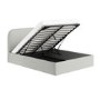 Cream and Grey Striped Double Ottoman Bed With Curved Headboard - Zara