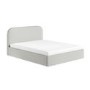Cream and Grey Striped King Size Ottoman Bed With Curved Headboard - Zara