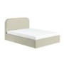 Cream and Green Striped Double Ottoman Bed With Curved Headboard - Zara