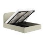 Cream and Green Striped Double Ottoman Bed With Curved Headboard - Zara