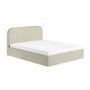 Cream and Green Striped King Size Ottoman Bed With Curved Headboard - Zara
