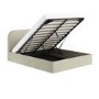 Cream and Green Striped King Size Ottoman Bed With Curved Headboard - Zara