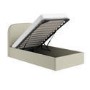 Cream and Green Striped Single Ottoman Bed With Curved Headboard - Zara