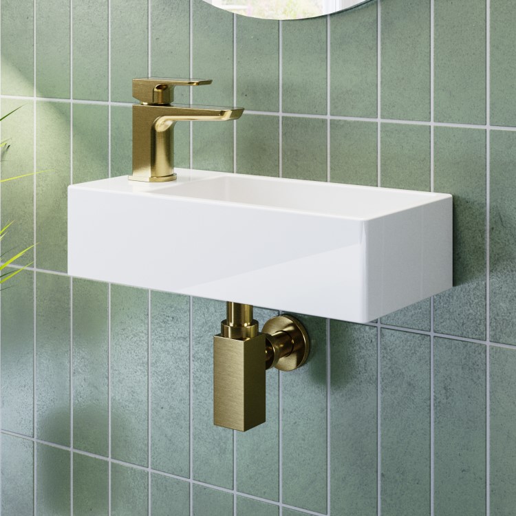 ONLY OPENED - Brushed Brass Square Bottle Trap - Zana