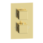 ONLY OPENED - Brushed Brass 1 Concealed Thermostatic Shower Valve with Dual Control - Zana