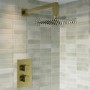 ONLY OPENED - Brushed Brass 1 Concealed Thermostatic Shower Valve with Dual Control - Zana